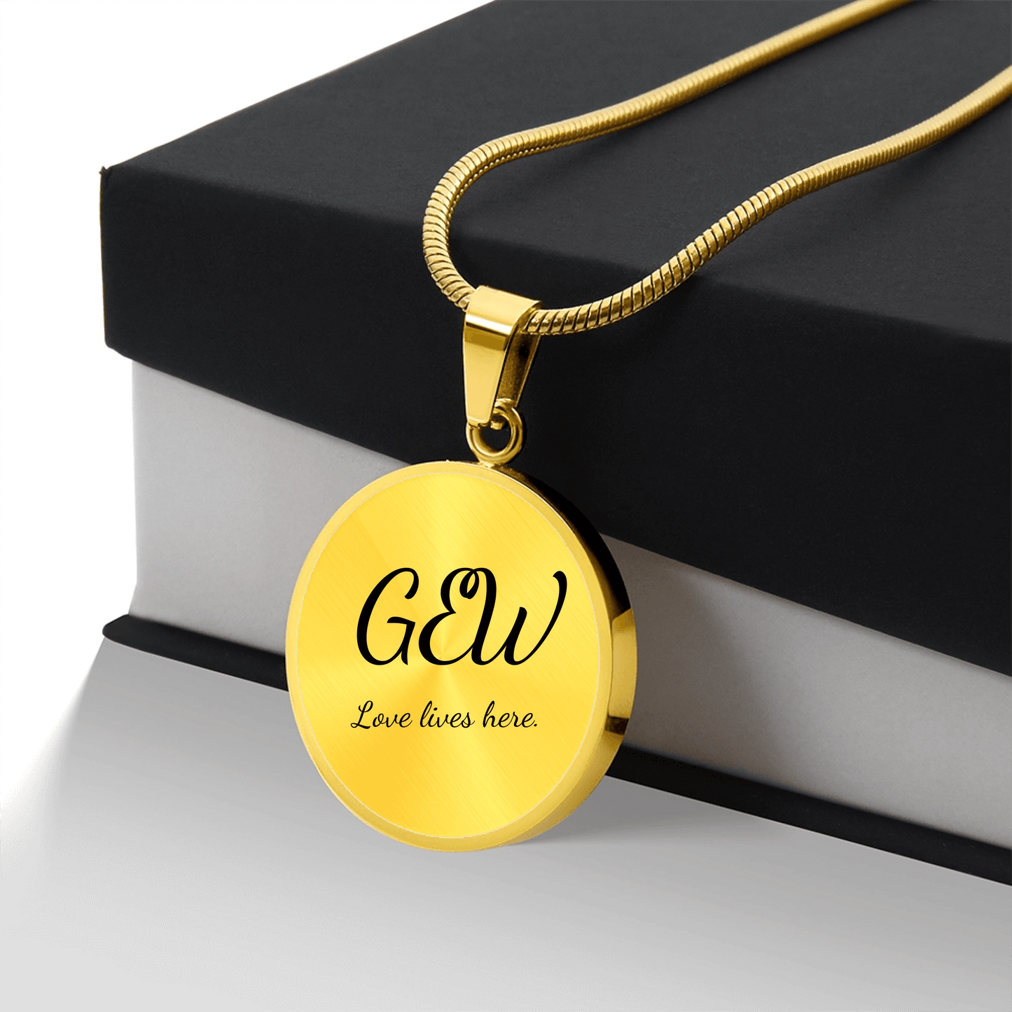 Personalized Affirmation Necklace with Initials & Custom Engraving – Double - Sided Message Pendant - Flourish Love Shop