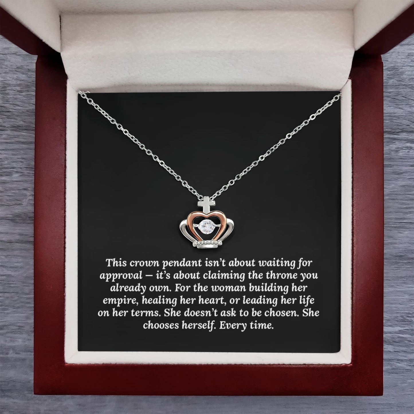 Crowned by Fire, Not Permission - Crown Pendant Necklace - Flourish Love Shop