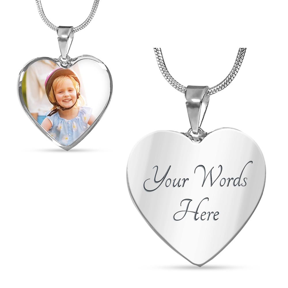 Buyer Upload Heart Necklace with Engraving - Flourish Love Shop