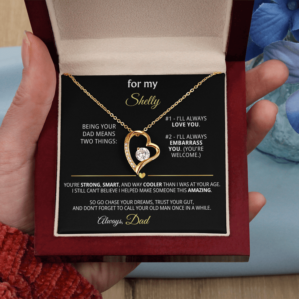 For My Shelly – Funny & Personalized Dad Gift | Forever Love Necklace - Flourish Love Shop