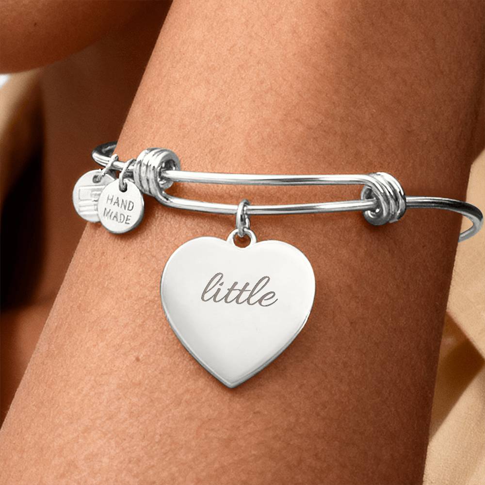 For Your little, an engraved Luxury Heart Bangle Bracelet - Flourish Love Shop