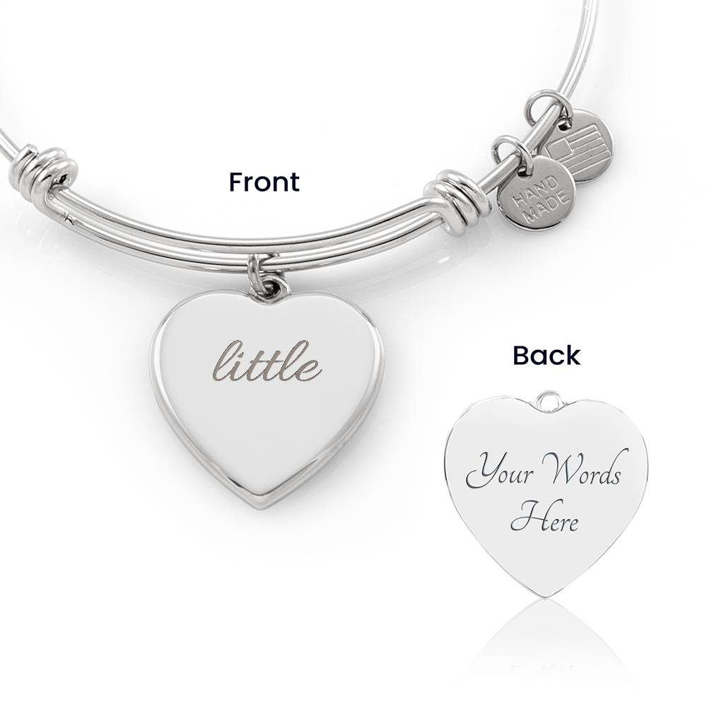 For Your little, an engraved Luxury Heart Bangle Bracelet - Flourish Love Shop