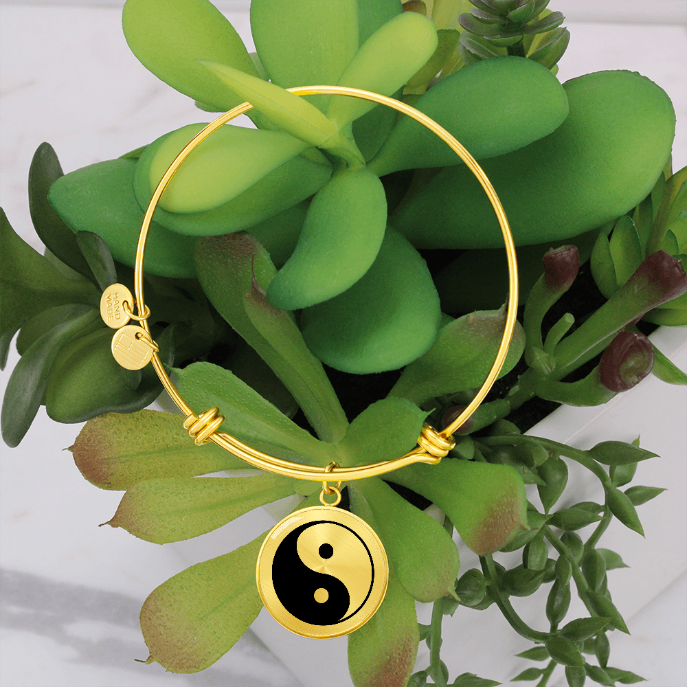 Engraved Graphic of Yin and Yang symbol Bracelet - Flourish Love Shop