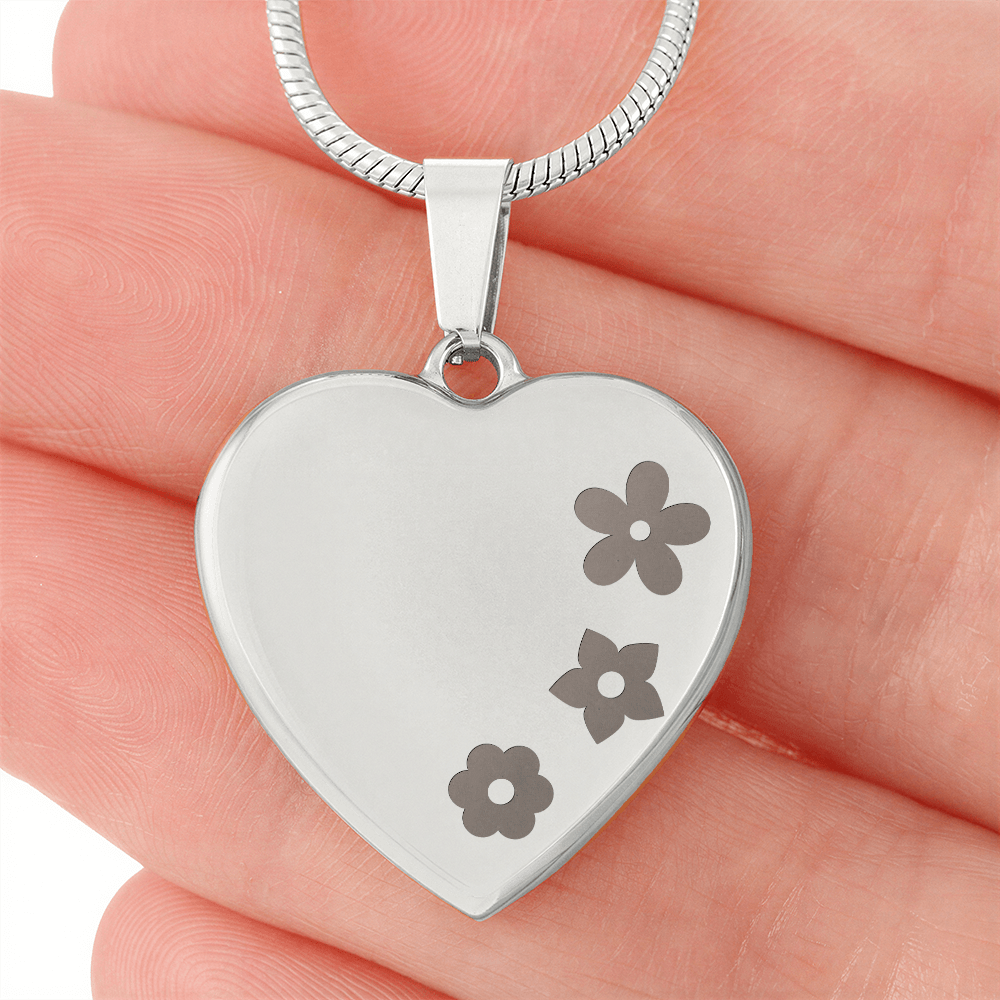 Heart Engraved Necklace - Personalized Jewelry - Flourish Love Shop