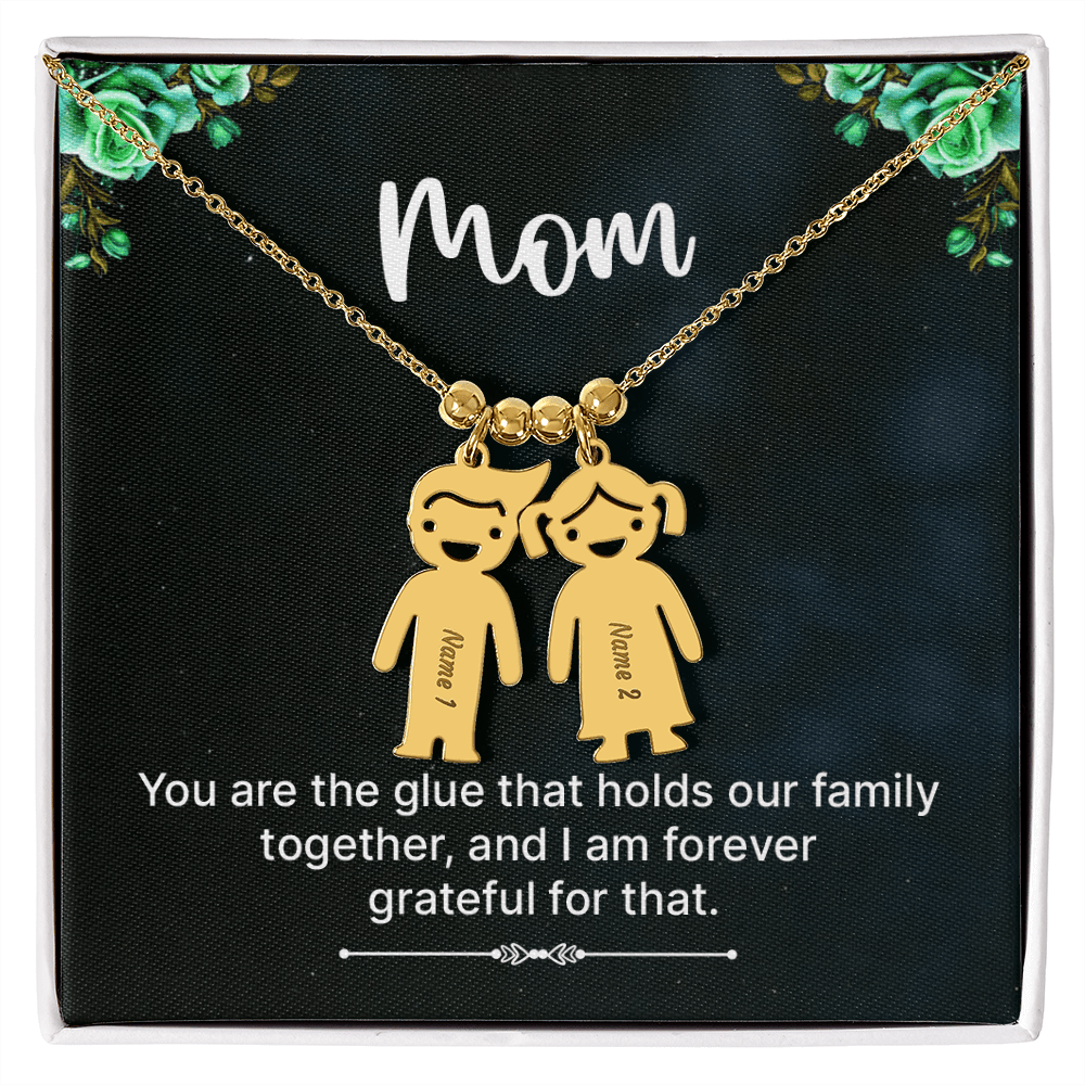 Engraved Heart Necklace - to Mom - Glue - Flourish Love Shop