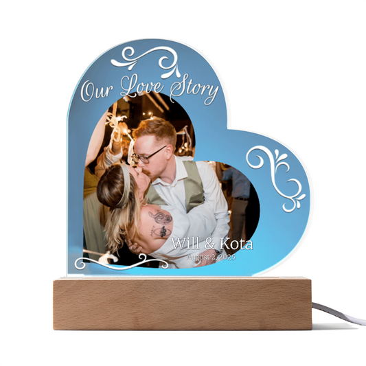 Our Love Story – Personalized Heart Acrylic Light