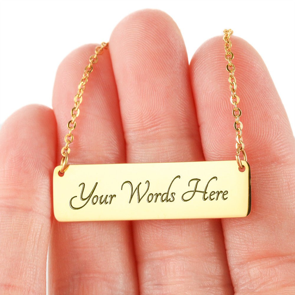 Horizontal Bar Necklace Birth Month Flowers - Flourish Love Shop