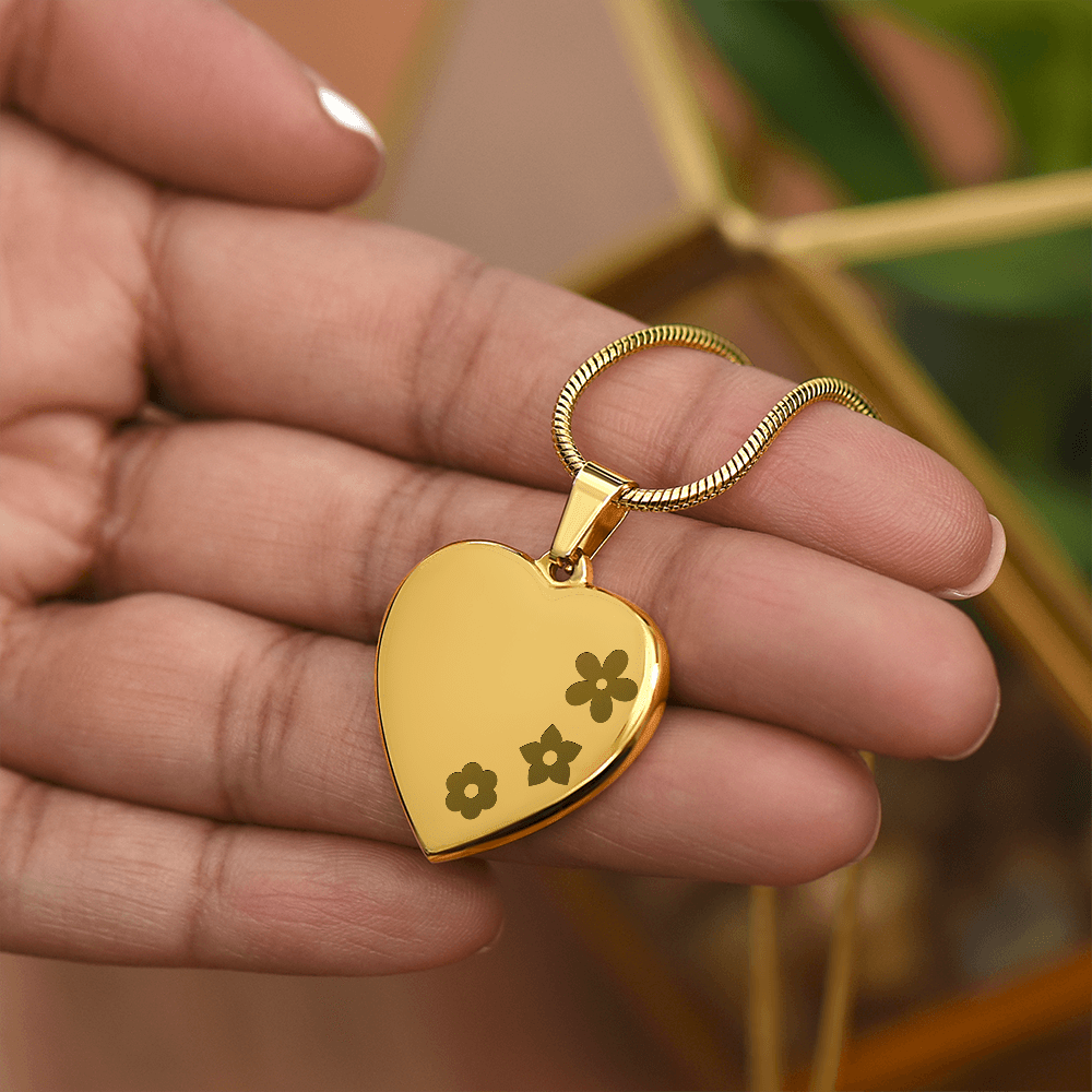 Heart Engraved Necklace - Personalized Jewelry - Flourish Love Shop