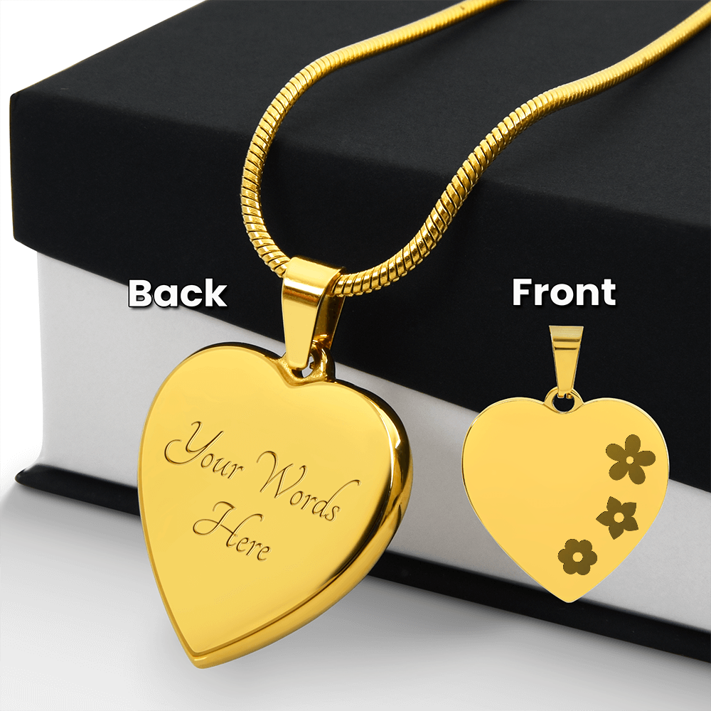 Heart Engraved Necklace - Personalized Jewelry - Flourish Love Shop