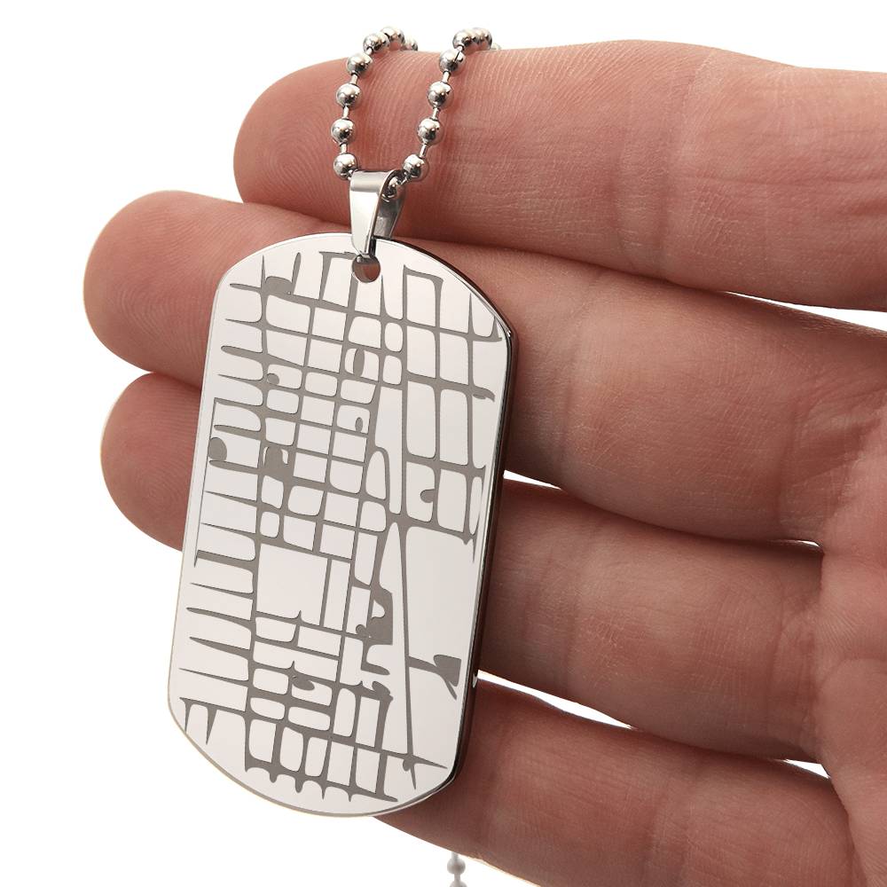 This Place Changed Me – Personalized Map Dog Tag Necklace