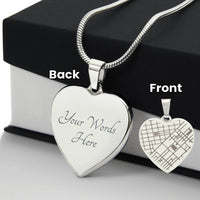 Your Love, Etched in Place – Personalized Map Heart Necklace