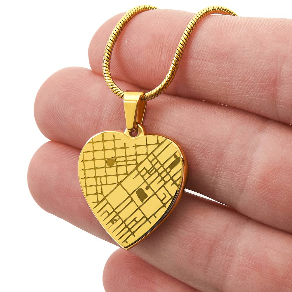 Your Love, Etched in Place – Personalized Map Heart Necklace - Flourish Love Shop