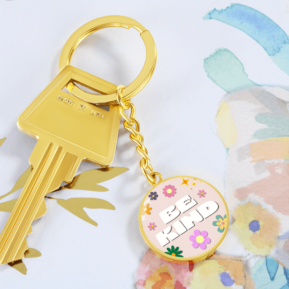 Be Kind Graphic Circle Keychain - Flourish Love Shop