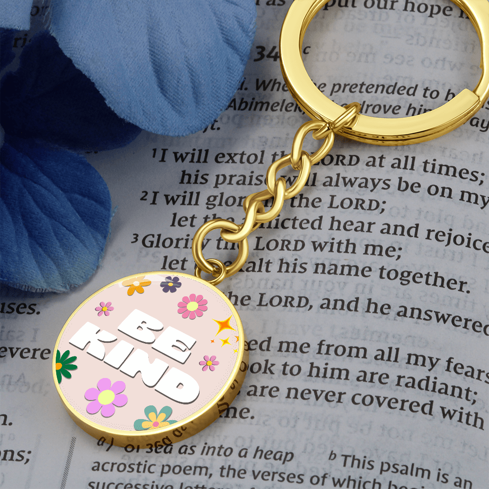 Be Kind Graphic Circle Keychain - Flourish Love Shop