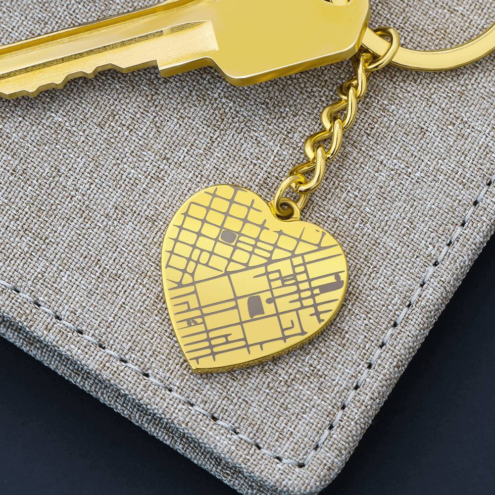 Engraved Map Keychain - so they'll always know their way home - Flourish Love Shop