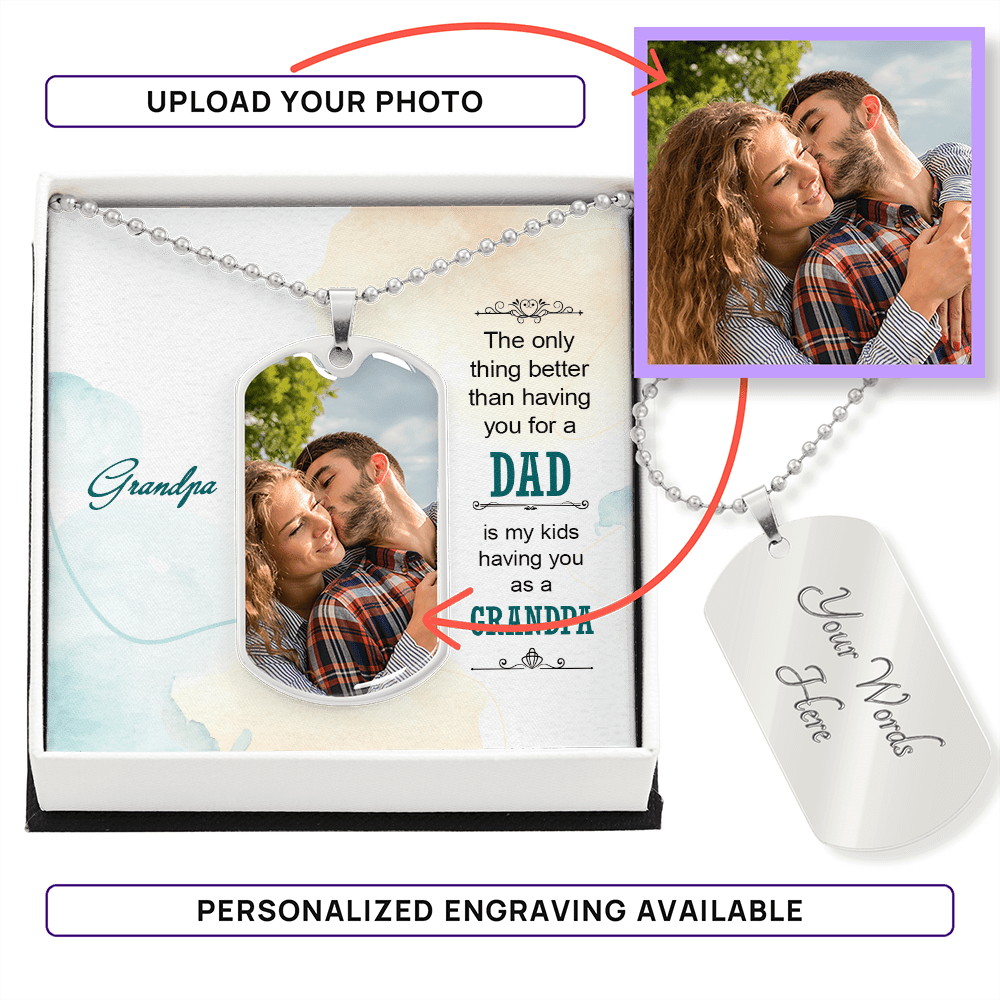 Buyer Upload Dog Tag Necklace - Dad to Grandpa - Flourish Love Shop
