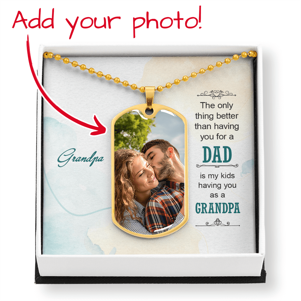 Buyer Upload Dog Tag Necklace - Dad to Grandpa - Flourish Love Shop