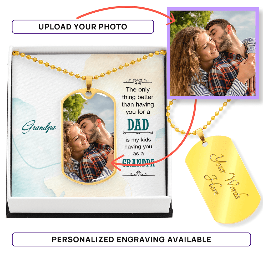 Buyer Upload Dog Tag Necklace - Dad to Grandpa - Flourish Love Shop