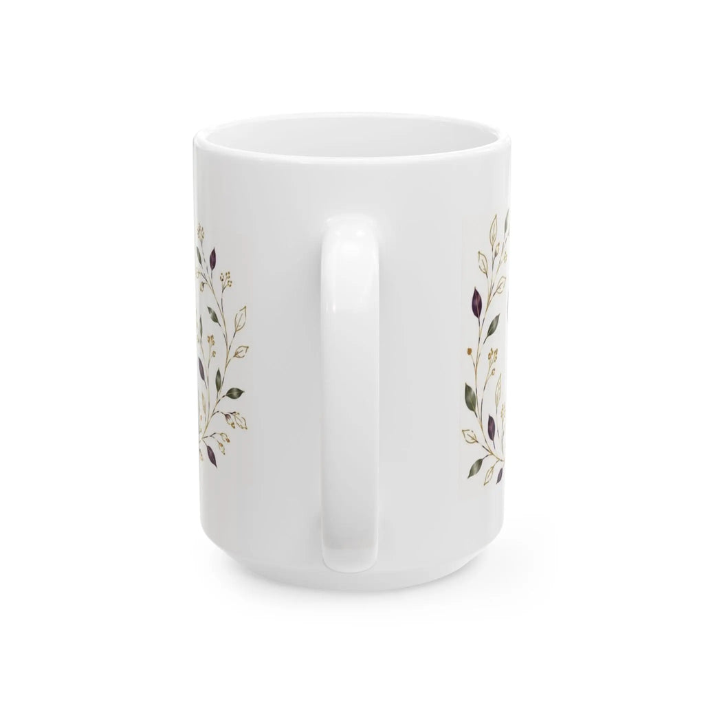 Floral 'Flourish' Ceramic Coffee Mug – 15oz Elegant Botanical Tea Cup