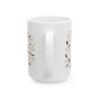 Floral 'Flourish' Ceramic Coffee Mug – 15oz Elegant Botanical Tea Cup