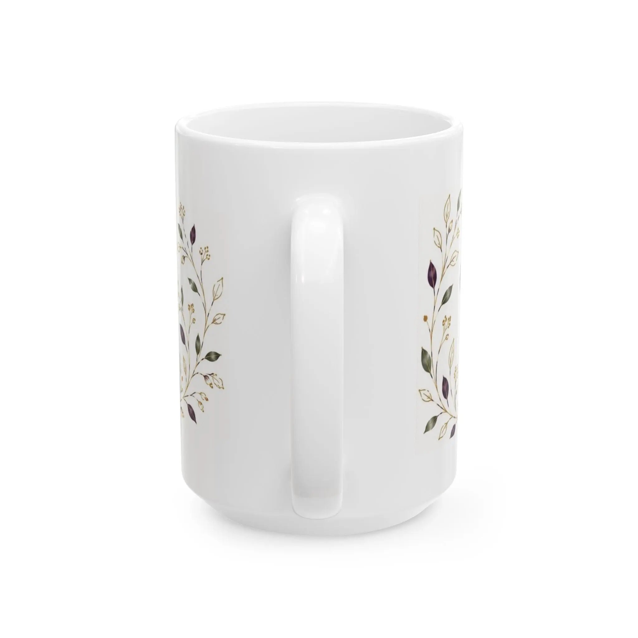 Floral 'Flourish' Ceramic Coffee Mug – 15oz Elegant Botanical Tea Cup
