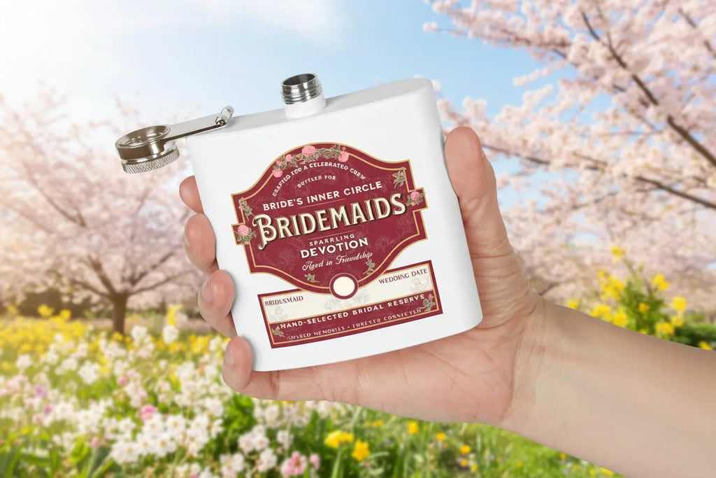 Personalized Bridesmaid Flask — Bridal Inner Circle Keepsake - Flourish Love Shop