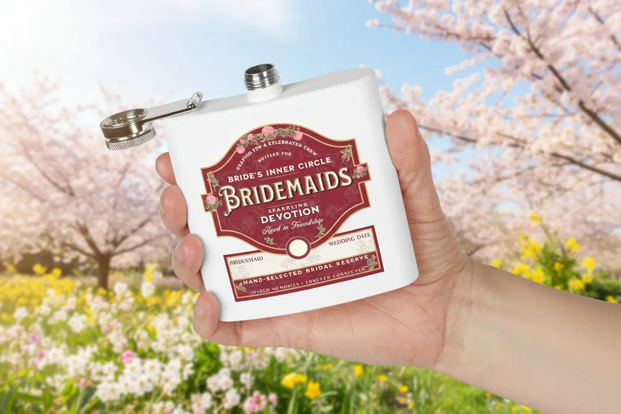 Personalized Bridesmaid Flask — Bridal Inner Circle Keepsake - Flourish Love Shop
