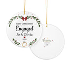 Engaged Christmas Ornament — Personalized First Christmas 2026