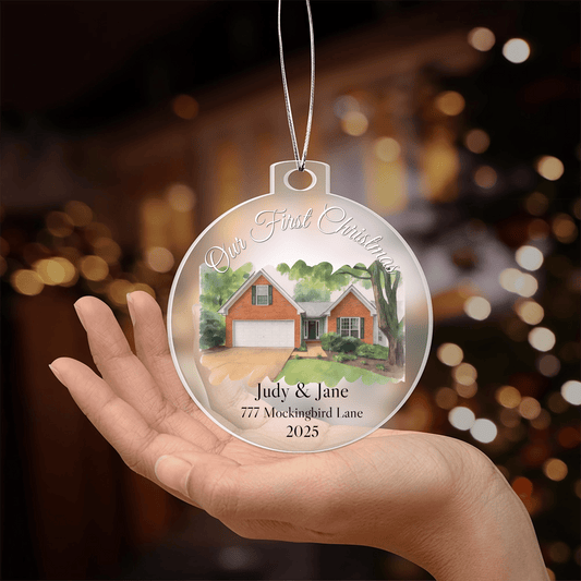 Our First Christmas Acrylic Ornament – Personalized Home Keepsake - Flourish Love Shop