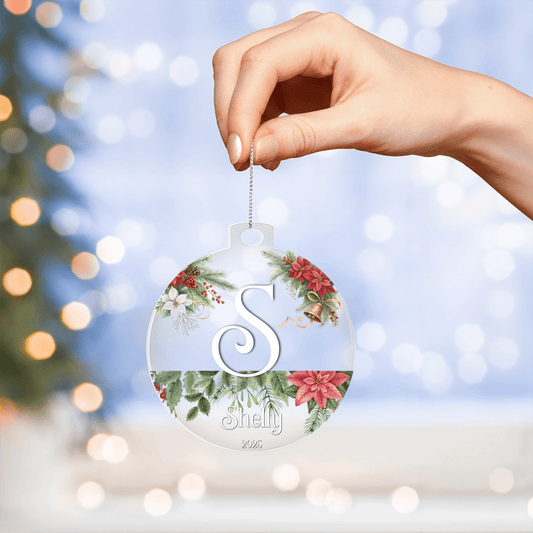 A is for Awe – Custom Letter & Name Holiday Ornament - Flourish Love Shop