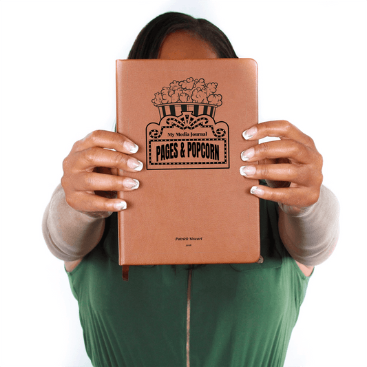 Personalized Popcorn & Marquee Vegan Leather Journal - Flourish Love Shop