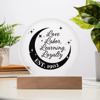 Love, Labor, Learning, Loyalty Sorority Moon Night Light - Personalized - Flourish Love Shop