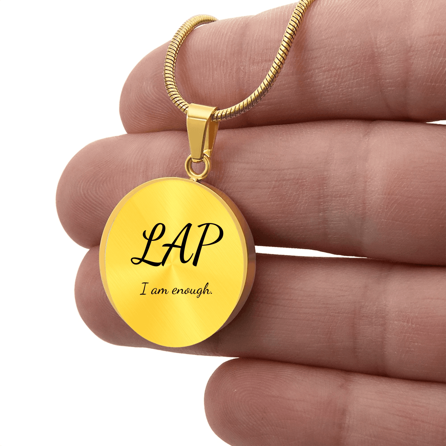 Personalized Affirmation Necklace with Initials & Custom Engraving – Double - Sided Message Pendant - Flourish Love Shop