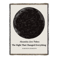 The Night Our Story Began — Custom Star Map Heirloom Woven Blanket (60x80 Cotton Keepsake) - Flourish Love Shop