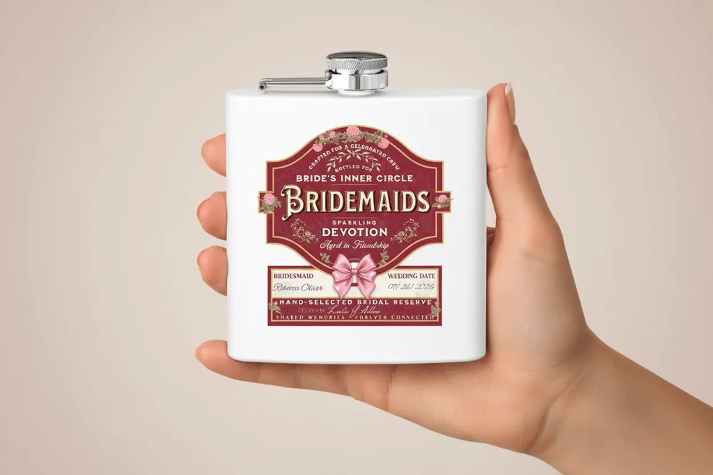 Personalized Bridesmaid Flask — Bridal Inner Circle Keepsake - Flourish Love Shop