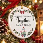 First Christmas Together Ceramic Ornament – Personalized
