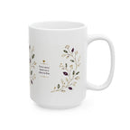 Floral 'Flourish' Ceramic Coffee Mug – 15oz Elegant Botanical Tea Cup