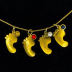 Custom Birthstone Jewelry - Baby Feet(s) Necklace with Birthstone and Engraving 