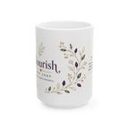 Floral 'Flourish' Ceramic Coffee Mug – 15oz Elegant Botanical Tea Cup