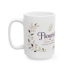 Floral 'Flourish' Ceramic Coffee Mug – 15oz Elegant Botanical Tea Cup
