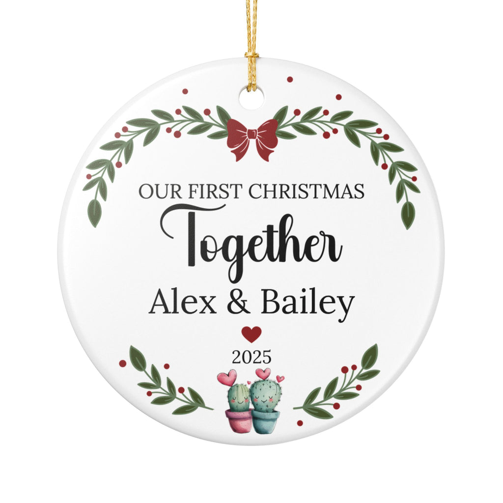 First Christmas Together Ceramic Ornament – Personalized