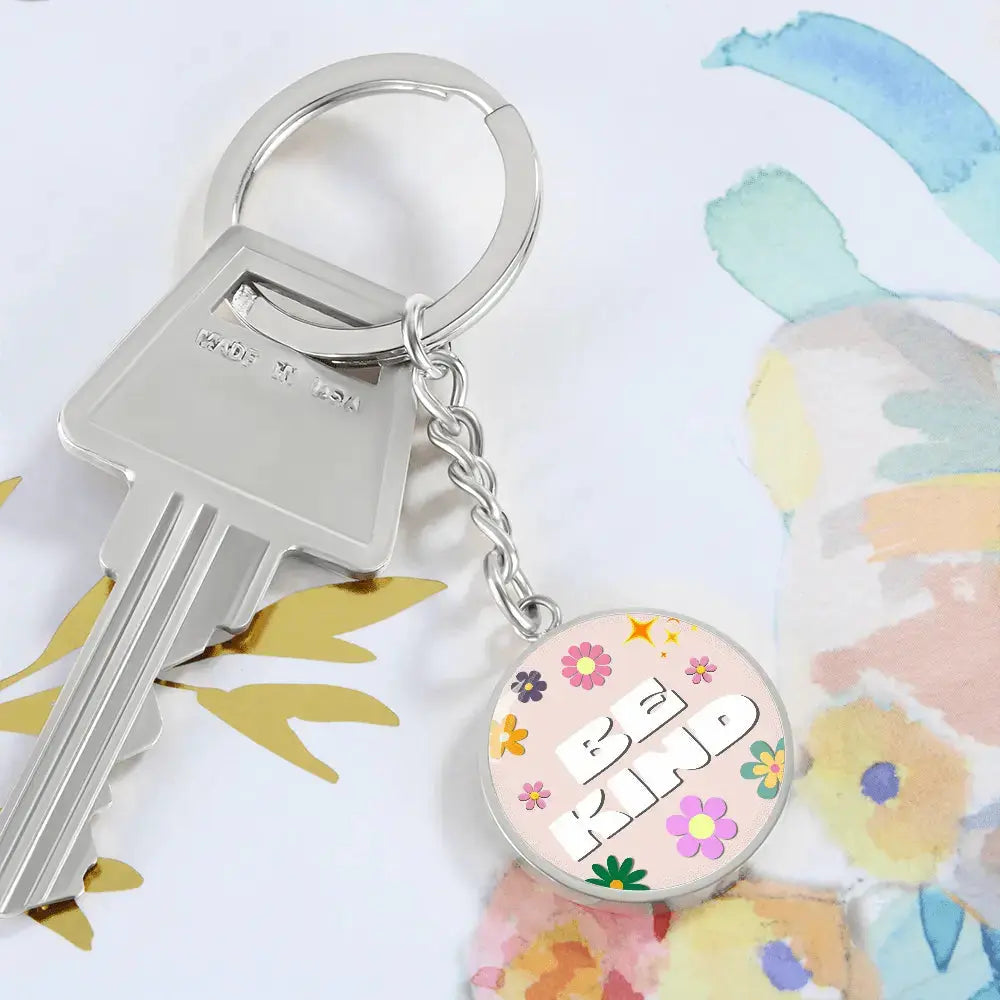 Be Kind Graphic Circle Keychain - Flourish Love Shop