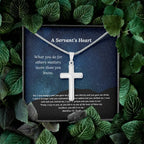 A Servant's Heart Cross Necklace / Personalized Christian Faith Gift - Flourish Love Shop