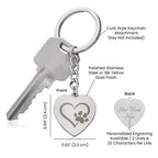 Engravable Keychain with heart and paw symbol - Flourish Love Shop