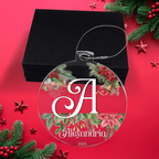A is for Awe – Custom Letter & Name Holiday Ornament - Flourish Love Shop