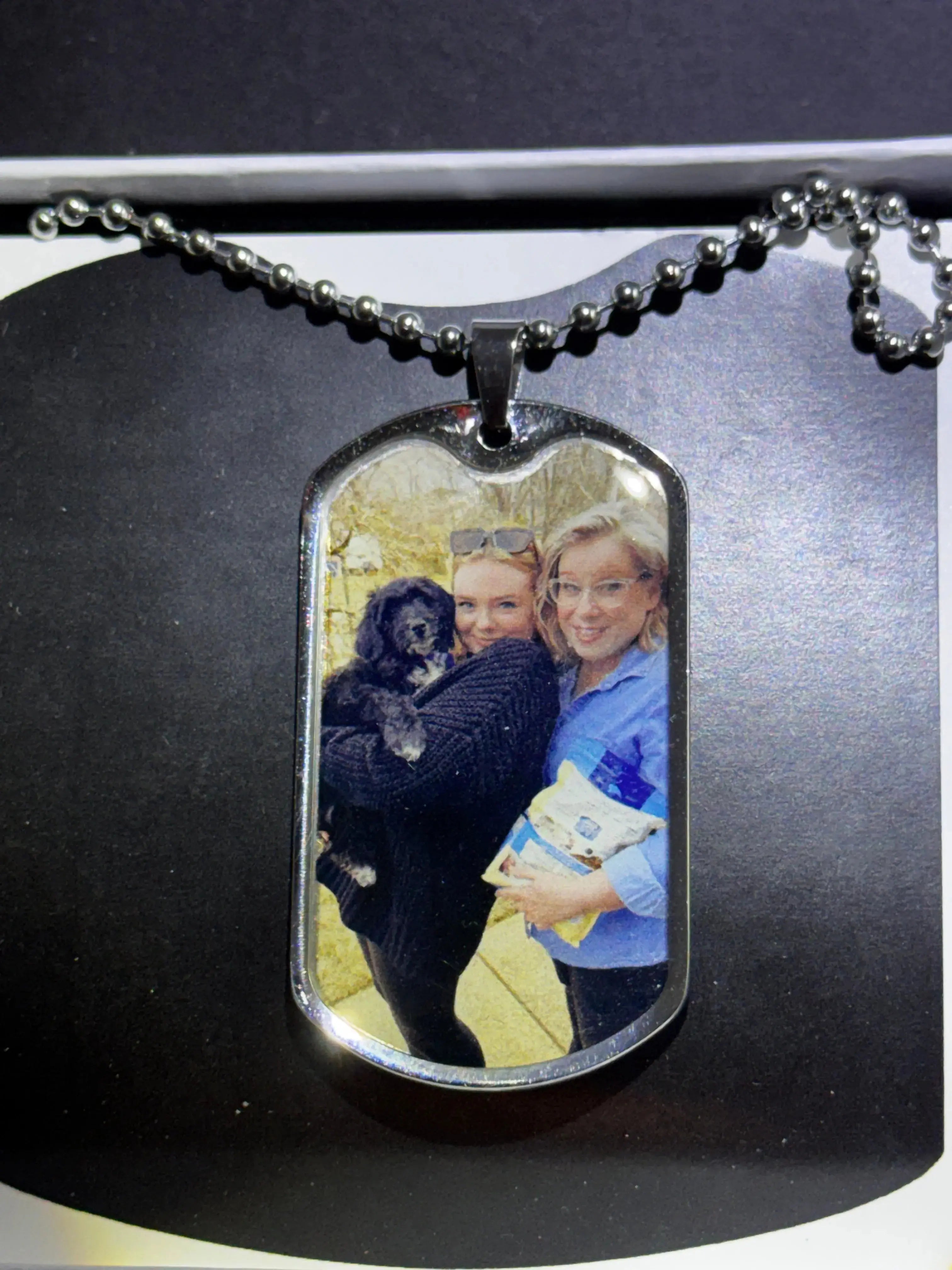 Adoption Day Dog Tag Necklace | Custom Photo & Engraving Gift for Pet Parents ShineOn Fulfillment