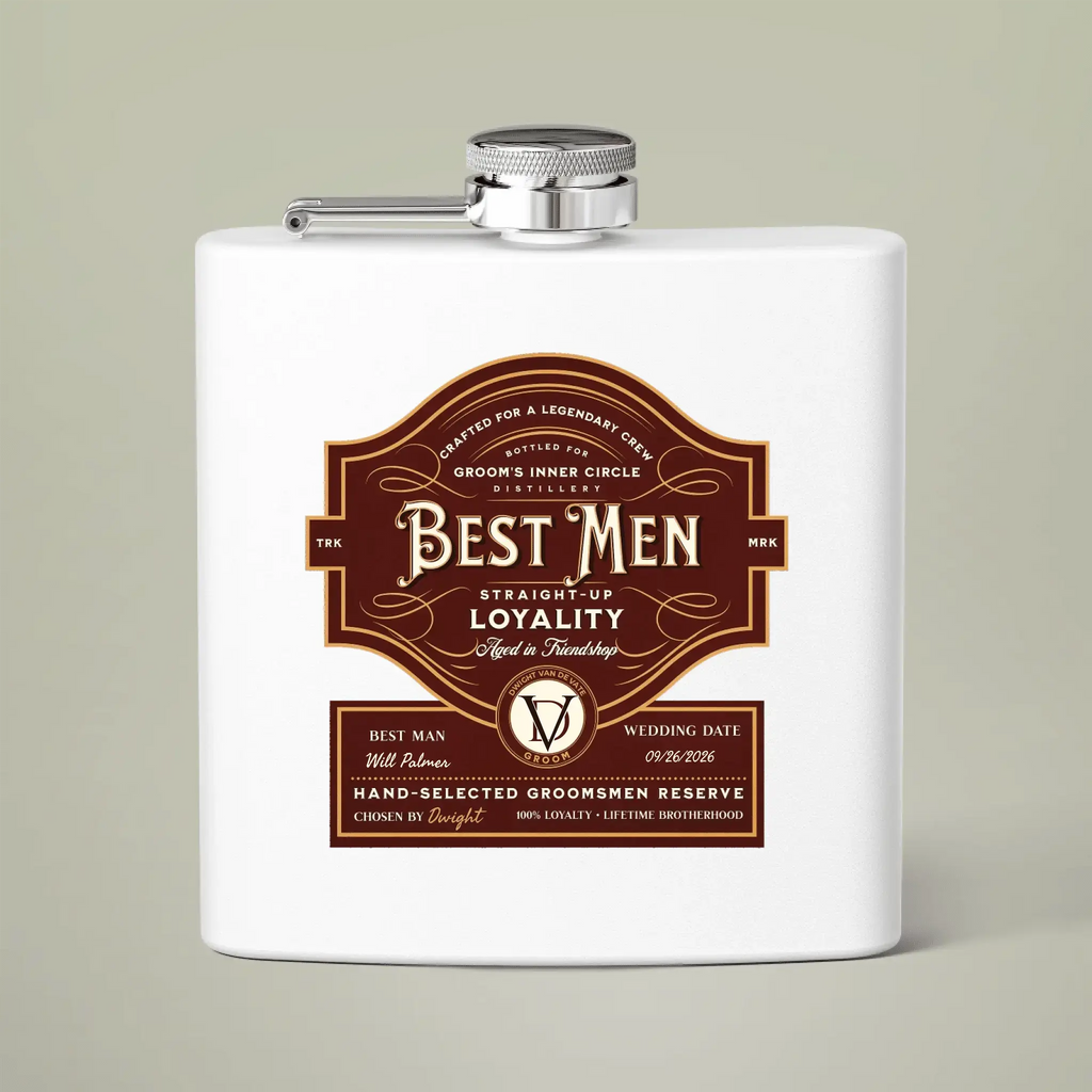 Best Men 6oz Stainless Steel Flask — "Straight - Up Loyalty" Groomsmen Gift - Flourish Love Shop