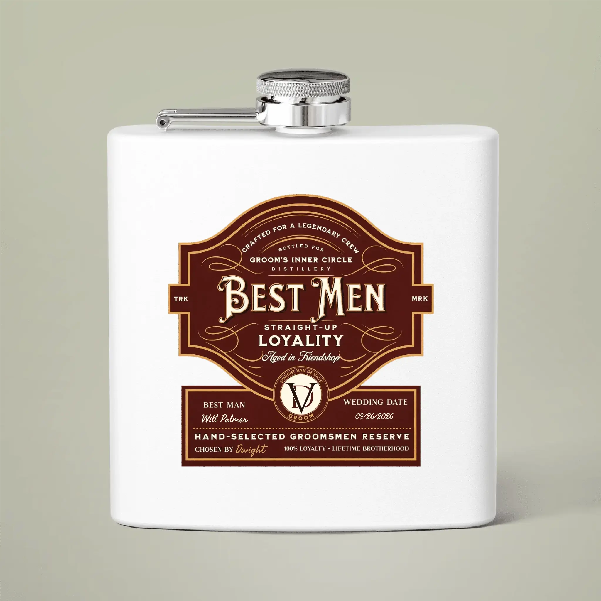 Best Men 6oz Stainless Steel Flask — "Straight - Up Loyalty" Groomsmen Gift - Flourish Love Shop