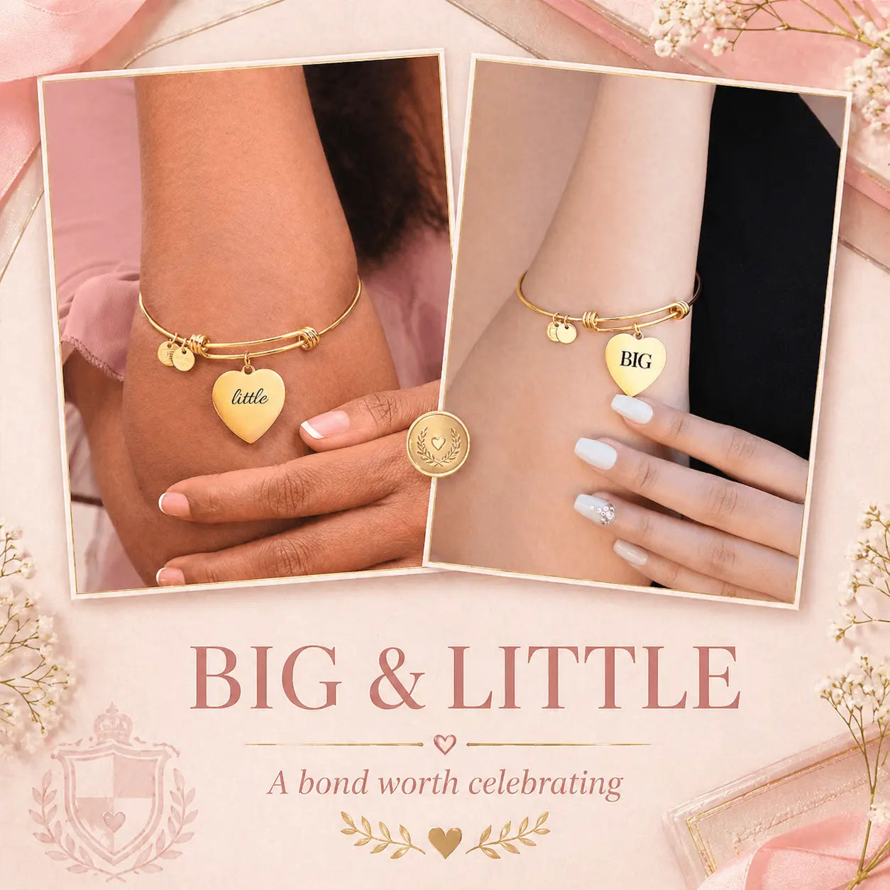 Big & Little sisterhood bracelet set — A Story of Sisterhood Flourish Love Shop