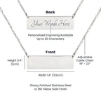 Horizontal Bar Necklace Birth Month Flowers - Flourish Love Shop